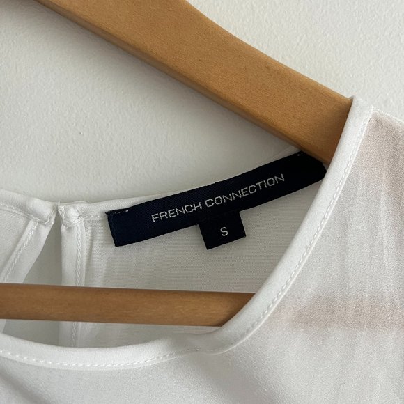 French Connection Navy White Blouse - Picture 3 of 3